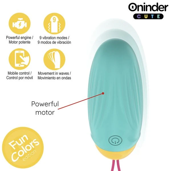 Oninder Cute Vibro-ei met roterende parels en app-bediening