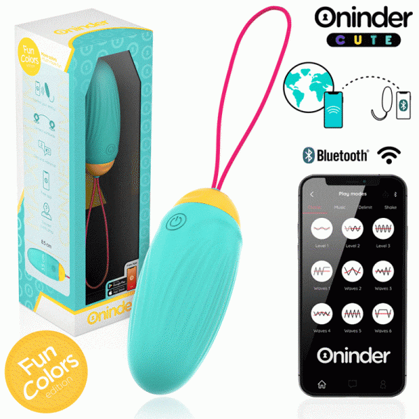 Oninder Cute Vibro-ei met roterende parels en app-bediening