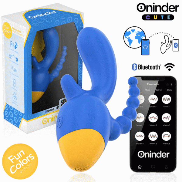 Oninder Cute Dreifachvibrator mit Klitoris- und Analstimulation, App-gesteuert