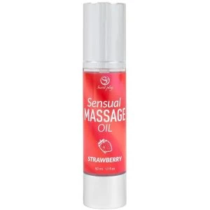 Secretplay Cosmetic Aardbeien-Massageolie met Airless-Doseerder 50 ml
