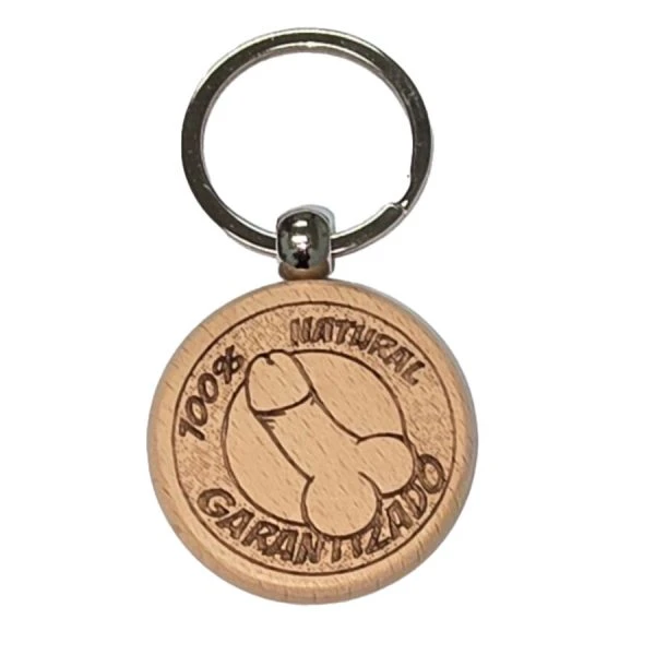 Diablo Picante Houten Sleutelhanger in Penisvorm, bruin
