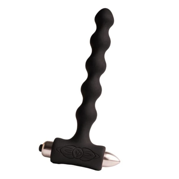 Rocks-off Petite Sensations Pearls Anaalplug met Parels en Trilling Zwart