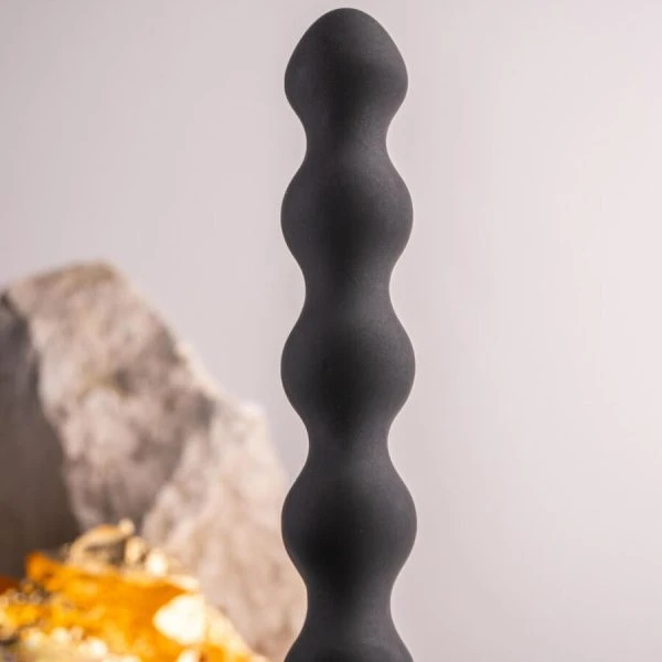 Rocks-off Petite Sensations Pearls Anaalplug met Parels en Trilling Zwart