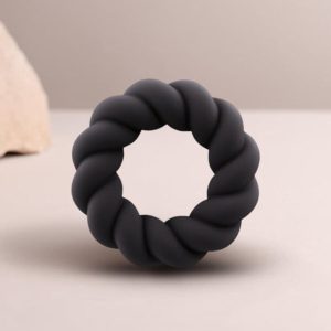 Rocks-off Twist Penisring van flexibel siliconen, zwart Rocks-off Twist Penisring van flexibel siliconen, zwart - Afbeelding 2