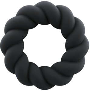 Rocks-off Twist Penisring van flexibel siliconen, zwart Rocks-off Twist Penisring van flexibel siliconen, zwart - Afbeelding 1