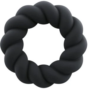 Rocks-off Twist Penisring aus flexiblem Silikon, schwarz