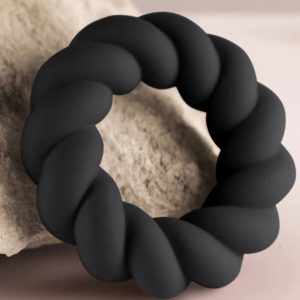 Rocks-off Twist Penisring van flexibel siliconen, zwart Rocks-off Twist Penisring van flexibel siliconen, zwart - Afbeelding 5