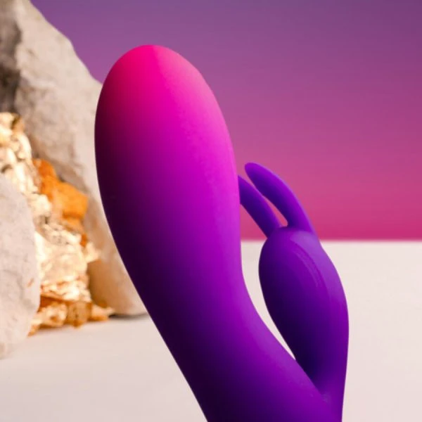 Rocks-off Glo-Girl Rabbit Vibrator met dubbele motor en clitorisstimulators, paars