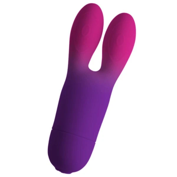 Rocks-off Glo-Girl Bunny Vibrator met clitorisstimulators, flexibel, paars