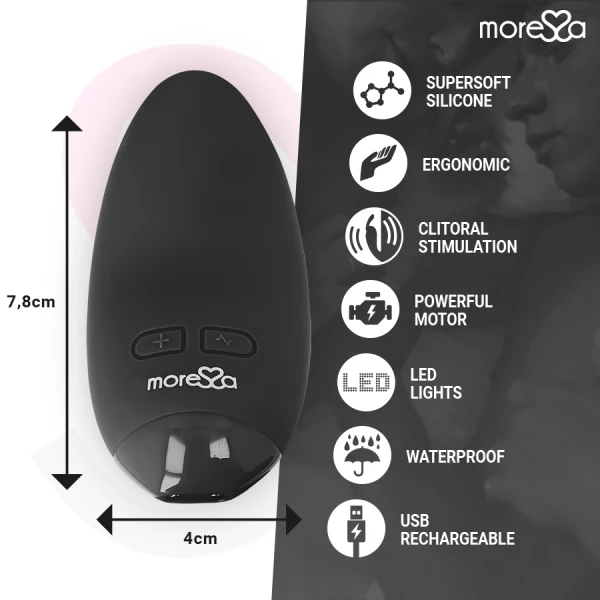 Moressa Blossom Mini-Vibrator met 6 standen en 3 intensiteiten, zwart Moressa Blossom Mini-Vibrator met 6 standen en 3 intensiteiten, zwart