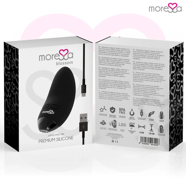 Moressa Blossom Mini-Vibrator met 6 standen en 3 intensiteiten, zwart Moressa Blossom Mini-Vibrator met 6 standen en 3 intensiteiten, zwart