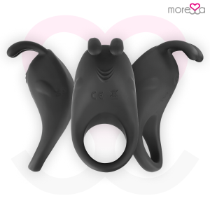 Moressa Brad Siliconen Penisring met Clitorisstimulator, oplaadbaar, zwart Moressa Brad Siliconen Penisring met Clitorisstimulator, oplaadbaar, zwart - Afbeelding 2