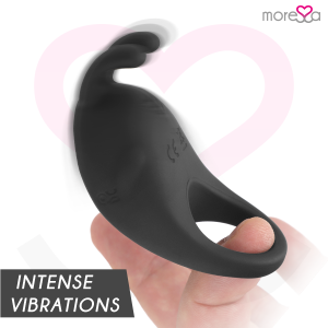 Moressa Brad Siliconen Penisring met Clitorisstimulator, oplaadbaar, zwart Moressa Brad Siliconen Penisring met Clitorisstimulator, oplaadbaar, zwart - Afbeelding 3