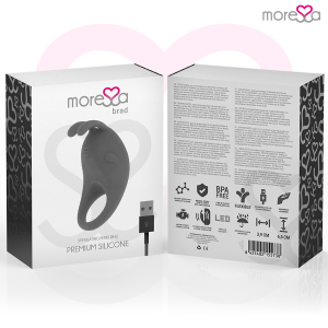 Moressa Brad Siliconen Penisring met Clitorisstimulator, oplaadbaar, zwart Moressa Brad Siliconen Penisring met Clitorisstimulator, oplaadbaar, zwart - Afbeelding 7