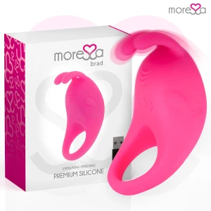 Moressa Brad Silikon-Penisring mit Klitorisstimulator wiederaufladbar rosa