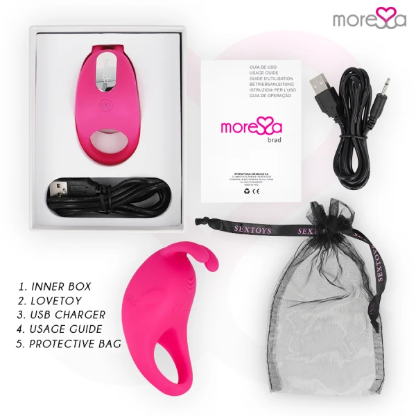 Moressa Brad Silikon-Penisring mit Klitorisstimulator wiederaufladbar rosa Moressa Brad Silikon-Penisring mit Klitorisstimulator wiederaufladbar rosa