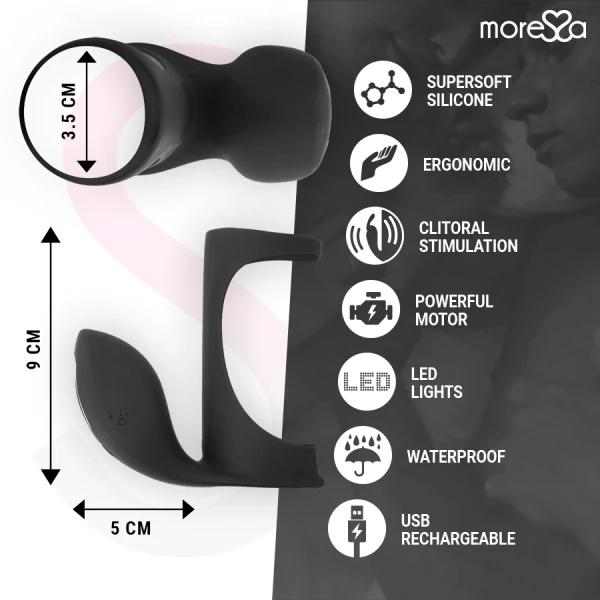 Moressa Brandon Vibratorring met afdekking, clitorisstimulatie