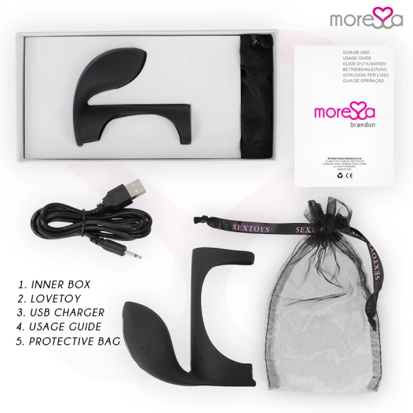 Moressa Brandon Vibratorring met afdekking, clitorisstimulatie