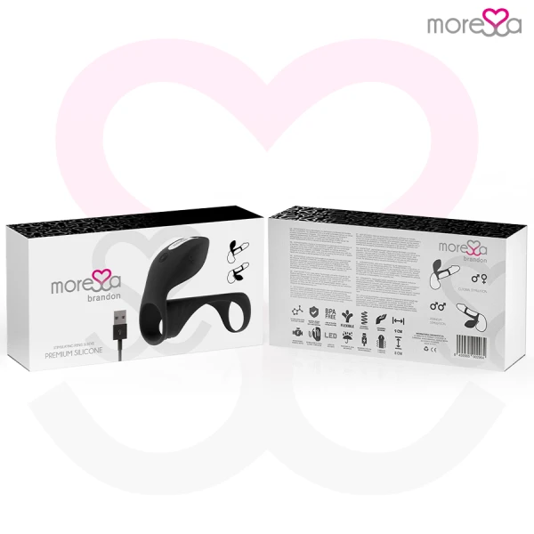 Moressa Brandon Vibratorring met afdekking, clitorisstimulatie