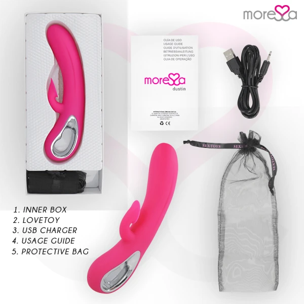 Moressa Dustin Klitoris-Saugvibrator mit A-Punkt-Stimulation, Silikon