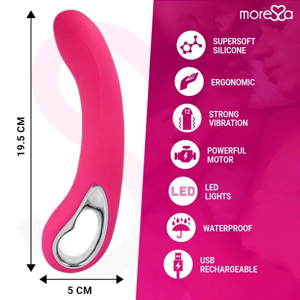 Moressa Nelson siliconen vibrator met 12 standen, oplaadbaar