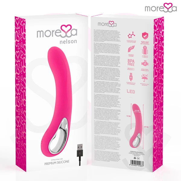 Moressa Nelson siliconen vibrator met 12 standen, oplaadbaar