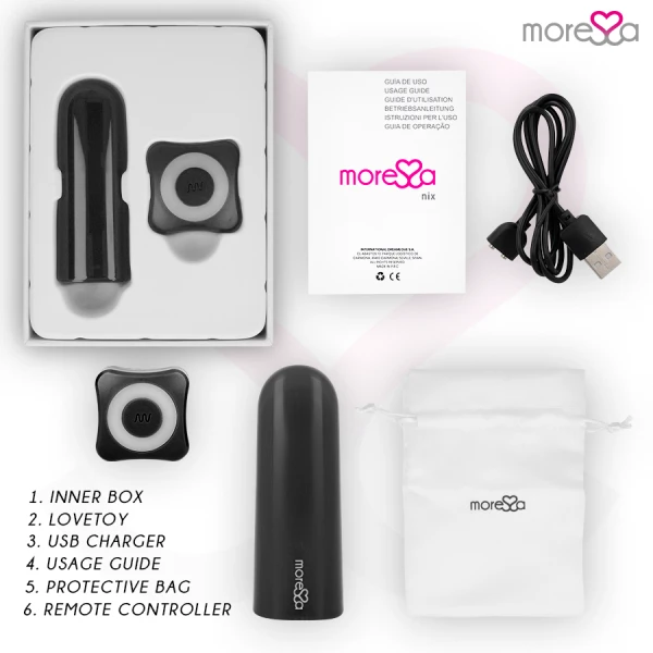Moressa NIX opvangvibrator met afstandsbediening zwart