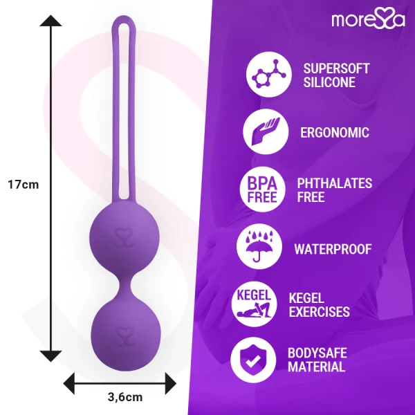 Moressa Osian Drie Silicone Liefdesbollen voor Bekkenbodemoefeningen, paars Moressa Osian Drie Silicone Liefdesbollen voor Bekkenbodemoefeningen, paars