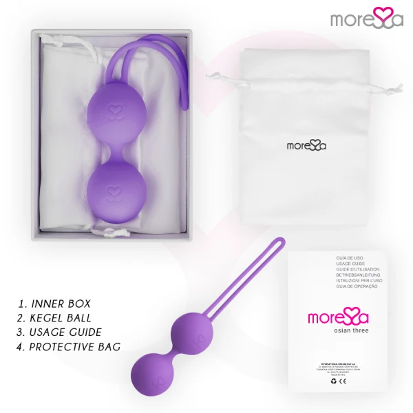 Moressa Osian Drie Silicone Liefdesbollen voor Bekkenbodemoefeningen, paars Moressa Osian Drie Silicone Liefdesbollen voor Bekkenbodemoefeningen, paars