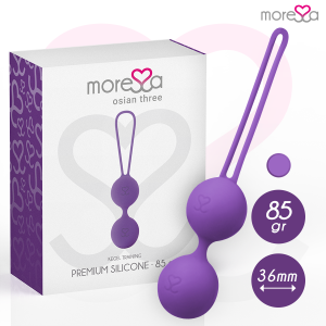 Moressa Osian Drie Silicone Liefdesbollen voor Bekkenbodemoefeningen, paars Moressa Osian Drie Silicone Liefdesbollen voor Bekkenbodemoefeningen, paars - Afbeelding 1