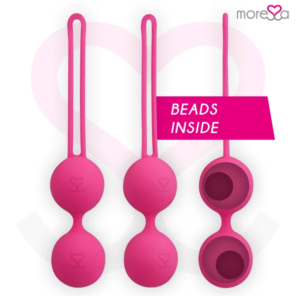 Moressa Osian Three liefdesballetjes van siliconen, 85g, roze