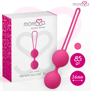 Moressa Osian Three liefdesballetjes van siliconen, 85g, roze Moressa Osian Three liefdesballetjes van siliconen, 85g, roze - Afbeelding 1