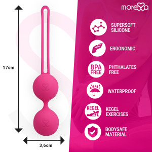 Moressa Osian Three liefdesballetjes van siliconen, 85g, roze Moressa Osian Three liefdesballetjes van siliconen, 85g, roze - Afbeelding 4