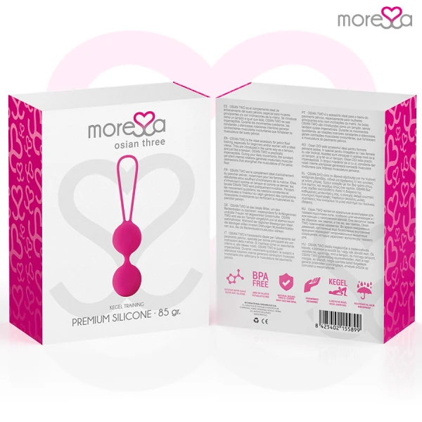 Moressa Osian Three liefdesballetjes van siliconen, 85g, roze