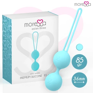 Moressa Osian Three Love Balls made of Silicone for Pelvic Floor Training, Turquoise