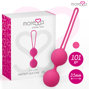 Moressa Osian TWO siliconen liefdesballetjes voor bekkenbodemtraining, roze Moressa Osian TWO siliconen liefdesballetjes voor bekkenbodemtraining, roze - Afbeelding 1