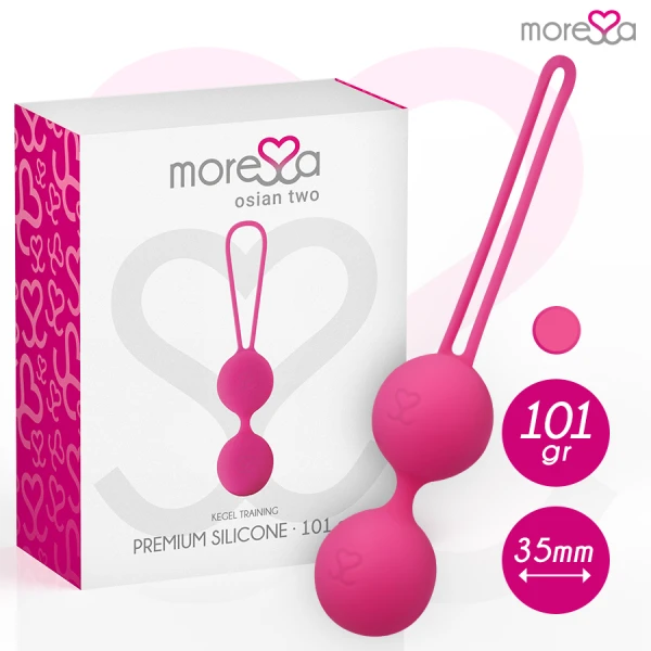 Moressa Osian TWO siliconen liefdesballetjes voor bekkenbodemtraining, roze