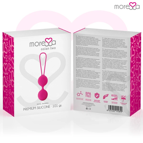 Moressa Osian TWO siliconen liefdesballetjes voor bekkenbodemtraining, roze