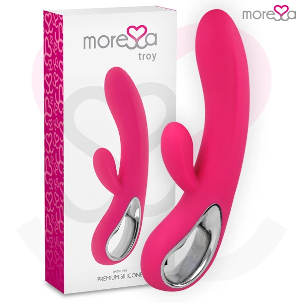 Moressa Troy Siliconen G-Punt Vibrator met Clitorisstimulator, 200 x 36 mm