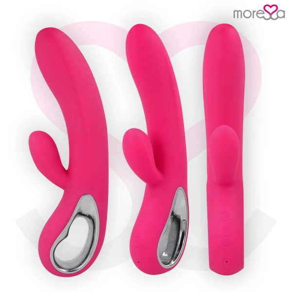 Moressa Troy Siliconen G-Punt Vibrator met Clitorisstimulator, 200 x 36 mm