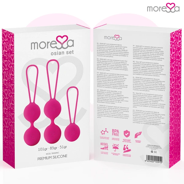 Moressa Osian Set liefdeskogels van siliconen, 3-delig, roze Moressa Osian Set liefdeskogels van siliconen, 3-delig, roze