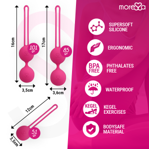 Moressa Osian Set liefdeskogels van siliconen, 3-delig, roze Moressa Osian Set liefdeskogels van siliconen, 3-delig, roze - Afbeelding 4