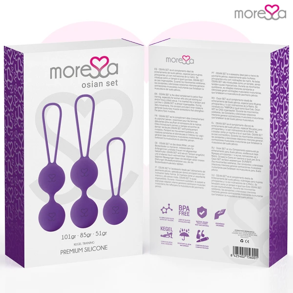 Moressa Osian Set liefdesballetjes van siliconen voor bekkenbodemtraining, paars Moressa Osian Set liefdesballetjes van siliconen voor bekkenbodemtraining, paars