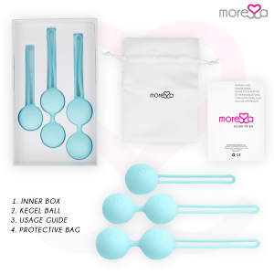 Moressa Osian SET liefkogels voor bekkenbodemtraining Turkoois siliconen Moressa Osian SET liefkogels voor bekkenbodemtraining Turkoois siliconen - Afbeelding 6