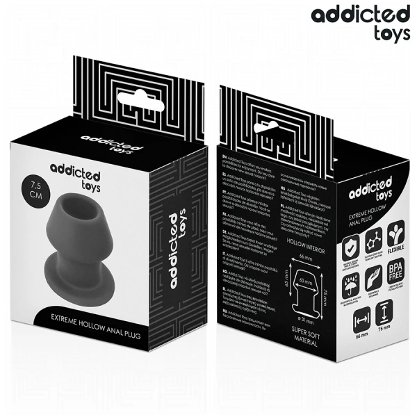 Addicted Toys Extrem Hohl Anal Plug Maat S 7,5 cm