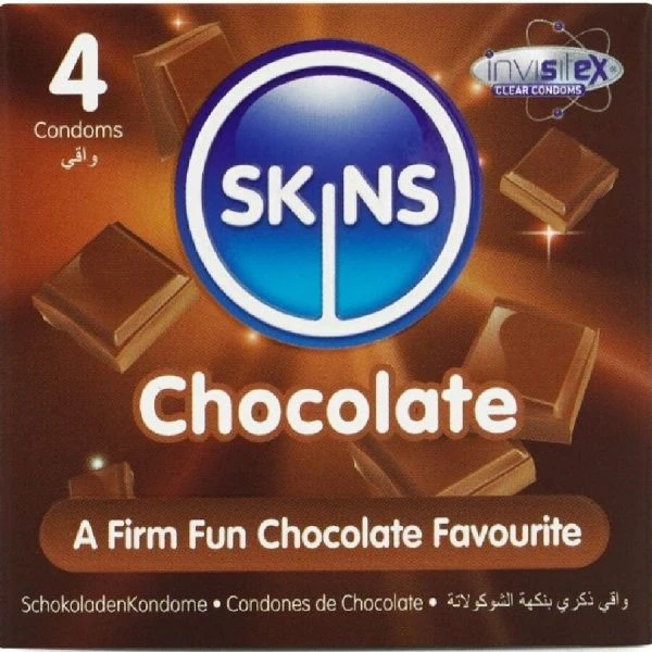 Skins condooms met chocoladesmaak, 4-pack