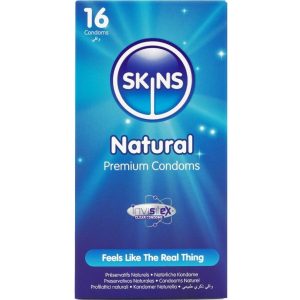 Skins Natural Premium Condooms 16 stuks, ultradun, vanillegeur Skins Natural Premium Condooms 16 stuks, ultradun, vanillegeur - Afbeelding 1