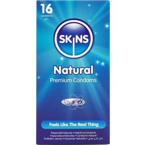 Skins Natural Premium-Kondome 16er Pack, ultradünn, Vanilleduft