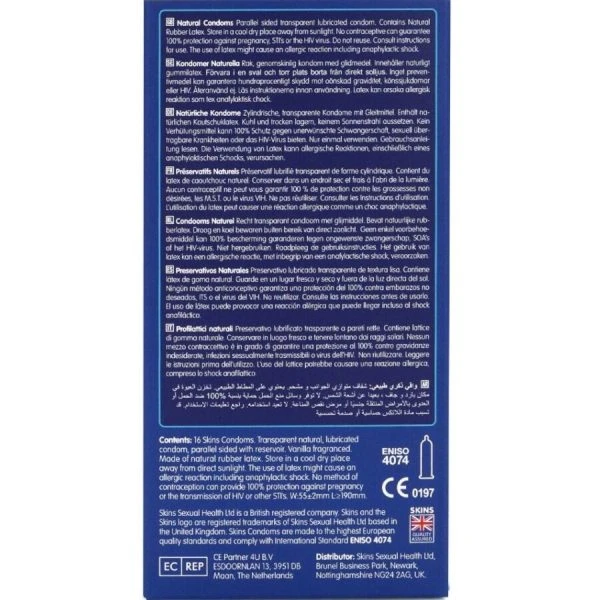 Skins Natural Premium Condooms 16 stuks, ultradun, vanillegeur Skins Natural Premium Condooms 16 stuks, ultradun, vanillegeur