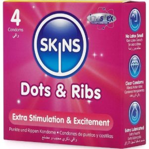 Skins Kondome Dots & Ribs 4er-Pack strukturiert Skins Kondome Dots & Ribs 4er-Pack strukturiert – Bild 2